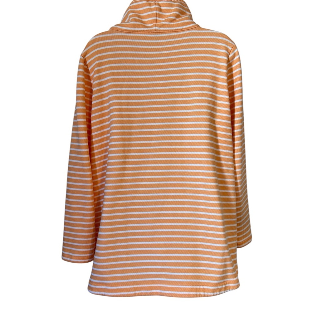 T by Talbots SPRING Melon & White Cowl Neck w/Drawstring Pullover PLUS:  2X   #L - Picture 5 of 7